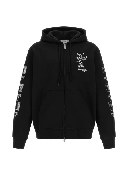 Hanorac cu glugă Carhartt Wip cu imagine negru