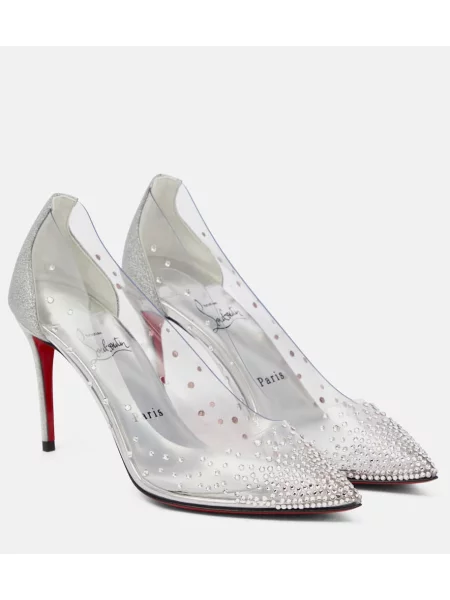 Pantofi cu toc Christian Louboutin argintiu