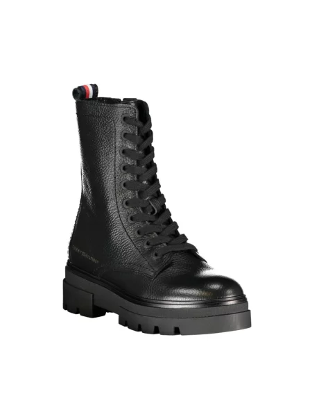 Botki Tommy Hilfiger skórzane czarne