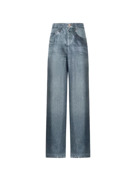 Pantaloni Pierre-louis Mascia de mătase albastru