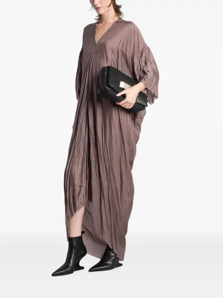 Rochie maxi Rick Owens drapată maro