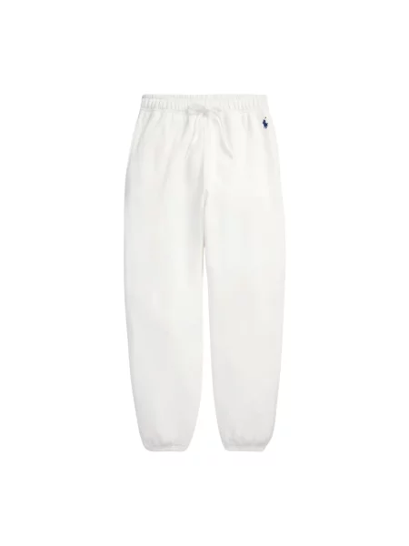 Spodnie dresowe Polo Ralph Lauren polarowe ze sznurkiem białe