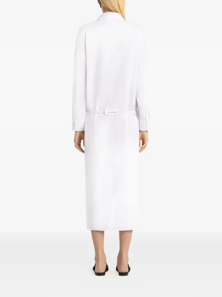 Gulerat rochie Courreges asimetrică alb