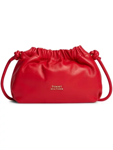 Geanta crossbody Tommy Hilfiger din piele roșu