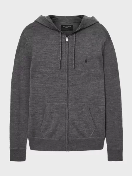 Вовняне худі Allsaints сіре