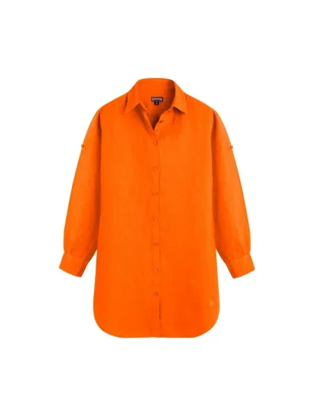 Sukienka koszulowa Vilebrequin garniturowa pomarańczowa