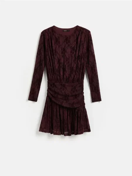Reserved Rochie structurată cu model maro