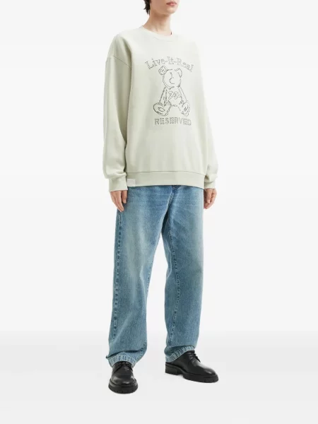 Hanorac crewneck Izzue cu broderie teddy