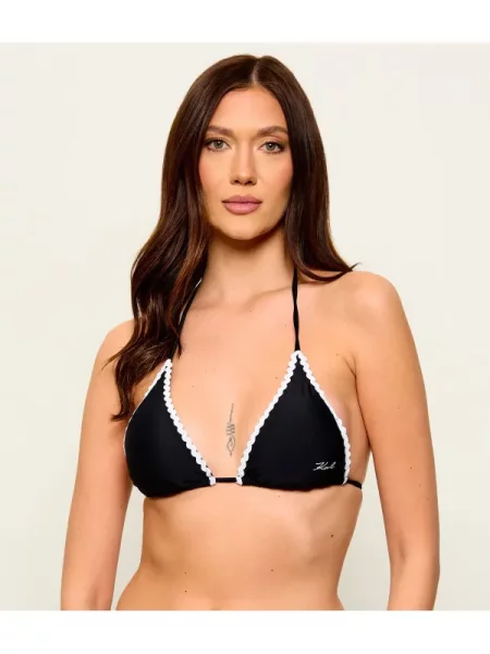 Karl Lagerfeld Jeans Sutien de baie Signature Scallop negru