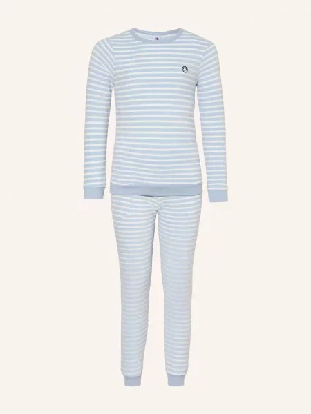 Petit Bateau Pyžamo Z Froté tmavě modrá bílá