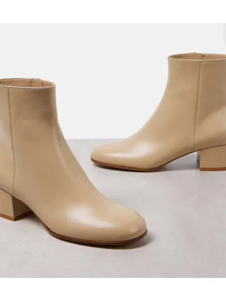 Cizme scurte Gianvito Rossi din piele bej