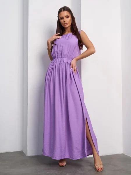 Лляний Сарафан ISSA Plus бузковий