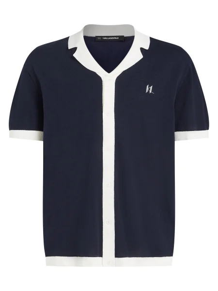 Karl Lagerfeld Pulover bleumarin alb