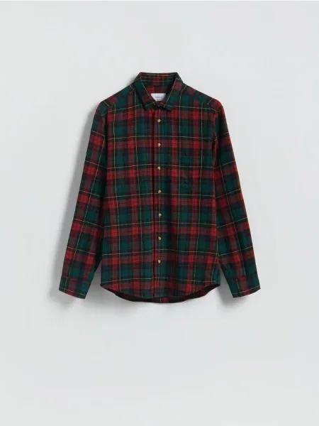 Reserved Cămașă regular fit în carouri maro