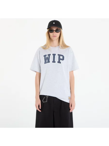 Carhartt WIP Tričko tmavomodrá / svetlosivá / šedobiela