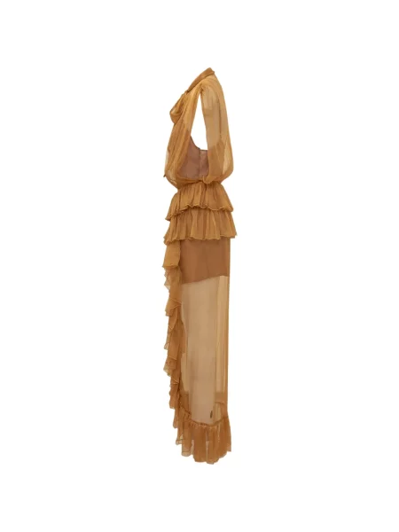 Rochie Actualee cu funde maro