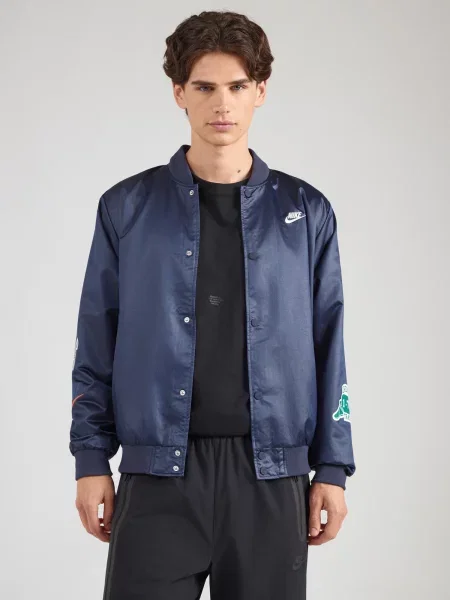 Nike Sportswear Prechodná bunda CLUB VARSITY modrá / námornícka modrá / červená biela
