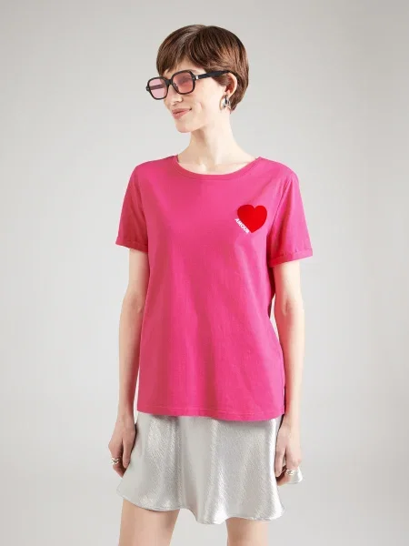 ONLY Tricou ONLVICA roz / roșu alb