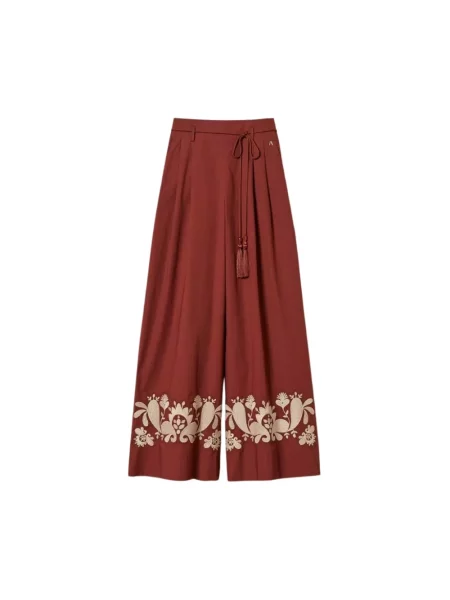 Spodnie palazzo Twinset brązowe