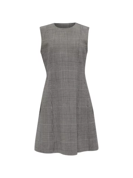 Rochie Theory de lână în carouri în linie A gri