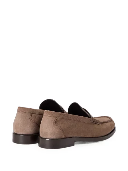 Pantofi loafer Brunello Cucinelli din piele de căprioară maro