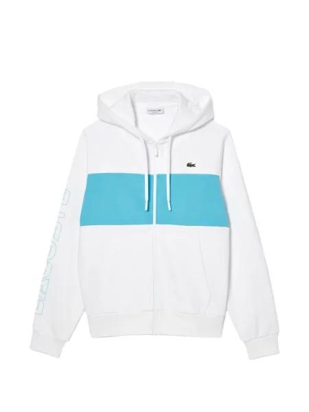 Hanorac cu glugă Lacoste alb