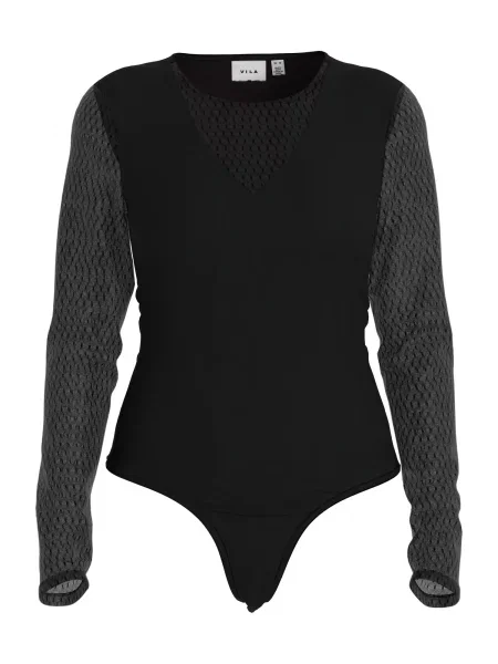 VILA Tricou body VILEOA gri metalic negru
