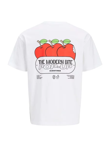 JACK & JONES Tričko JORART svetlozelená / svetločervená / čierna biela