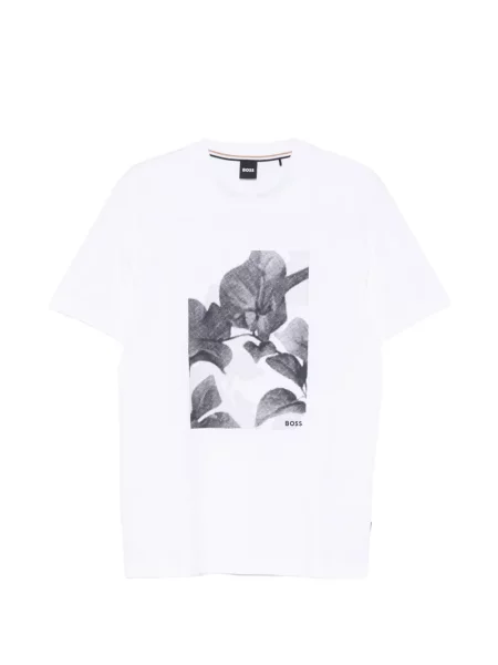 Tricou Boss cu imagine alb