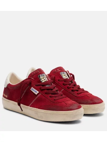 Sneakerși Golden Goose Milk din piele de căprioară roșu