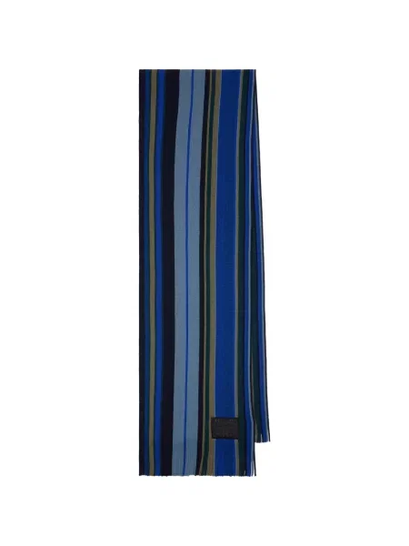 Fular Paul Smith de lână cu dungi albastru