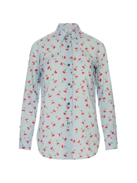 Cămașă Jil Sander cu model floral cu imagine albastru