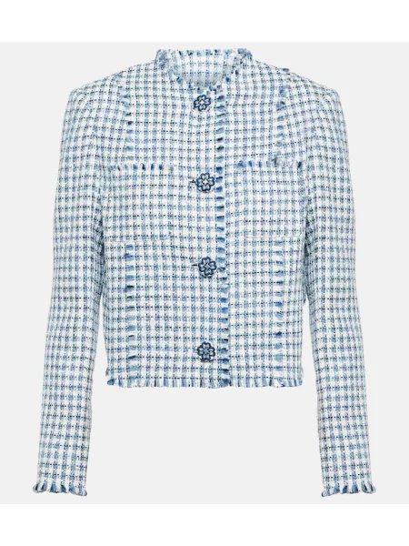 Geacă Etro în carouri albastru