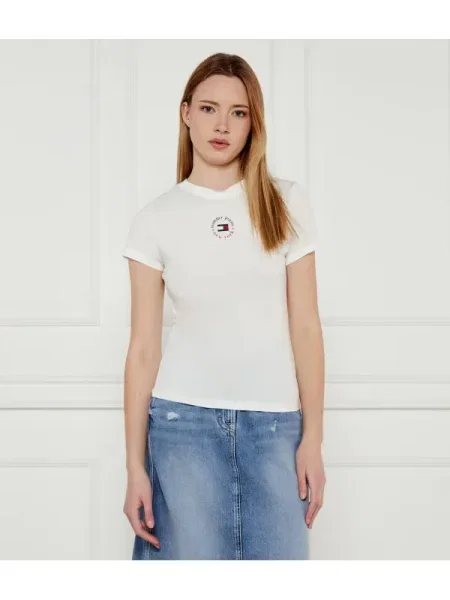 Tommy Jeans Póló Essential Slim Fit fehér
