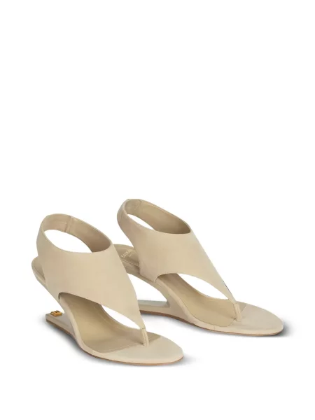 Sandale Balmain din piele de căprioară cu pană