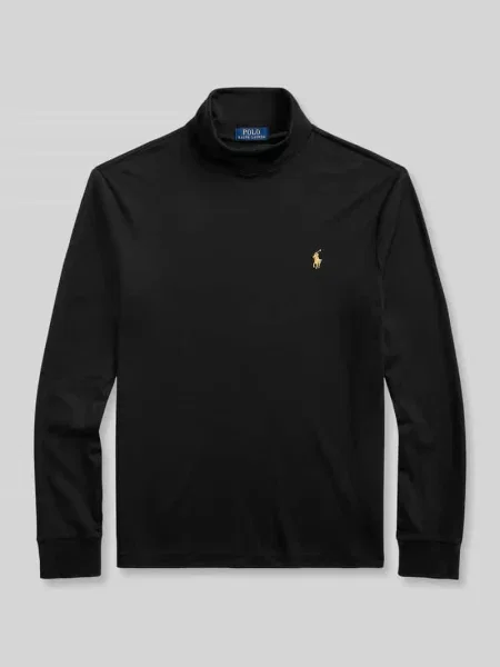 Półgolf o kroju regular fit z czystej bawełny Polo Ralph Lauren czarny