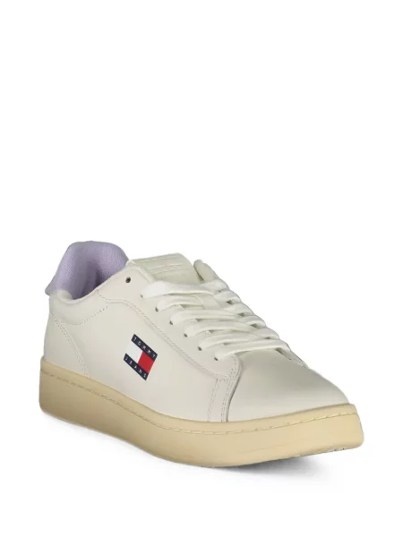 Sneakers Tommy Hilfiger με κορδόνια με δαντέλα με αυτόγραφο λευκό