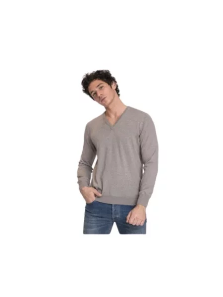 Dzianinowy sweter Gran Sasso brązowy