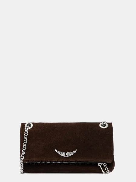 ZADIG&VOLTAIRE geantă de mână din piele întoarsă ROCK II SUEDE maro