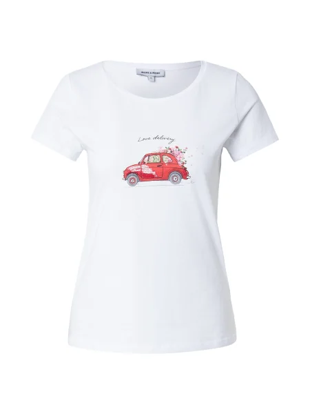 MORE & MORE Tricou gri închis / roz / roșu alb