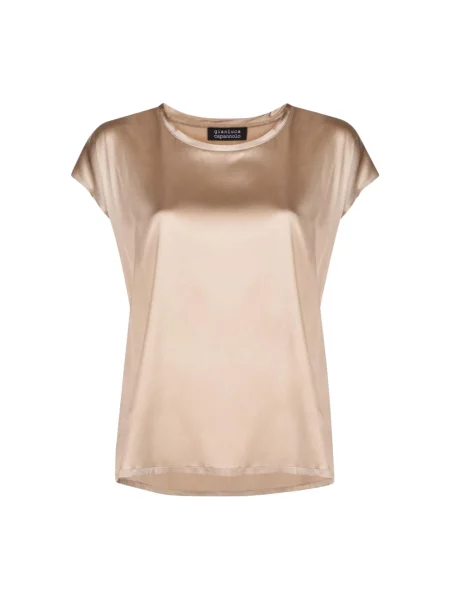 Bluzka Gianluca Capannolo z dekoltem w serek różowa