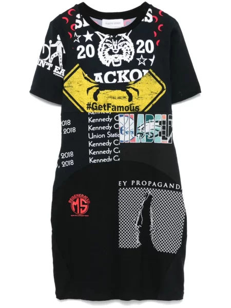 Mała sukienka mini Marine Serre z nadrukiem garniturowa czarna