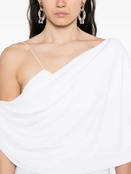 Rochie maxi Christopher Esber drapată de costum alb
