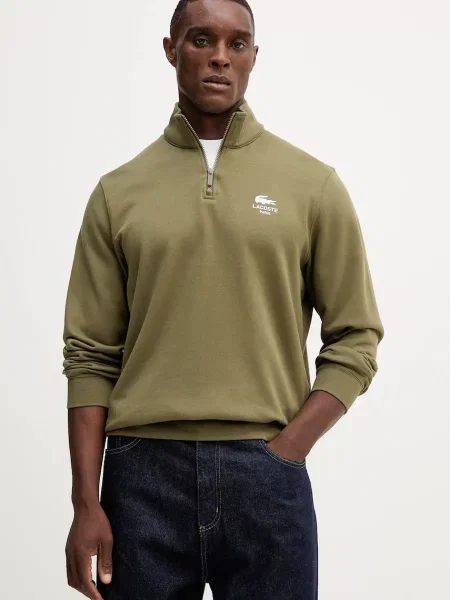 Lacoste Bluza Dresowa Typu Troyer blau zielona