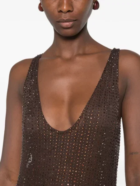Rochie maxi Venuja cu paiete maro