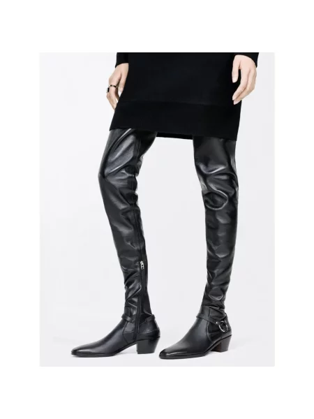 Muszkieterki Tom Ford skórzane czarne