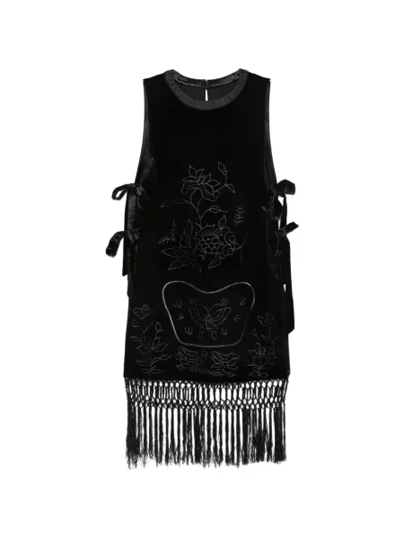 Rochie mini Hui Milano cu franjuri negru