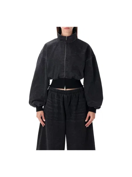 Kurtka jeansowa Alexander Wang z wysokim kołnierzem czarna