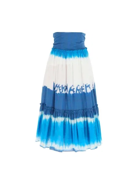 Tie dye spódnica midi Alberta Ferretti do kolan niebieska