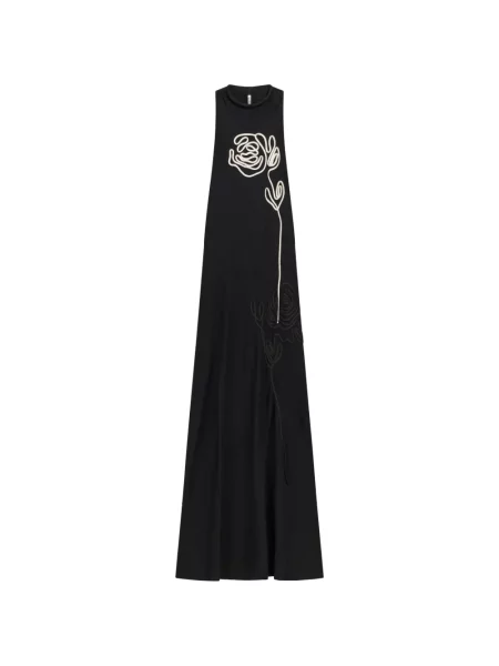 Maxi rochie maxi Liviana Conti cu model floral de costum negru